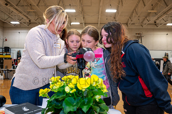 Ashley Findlay talks with interested students.